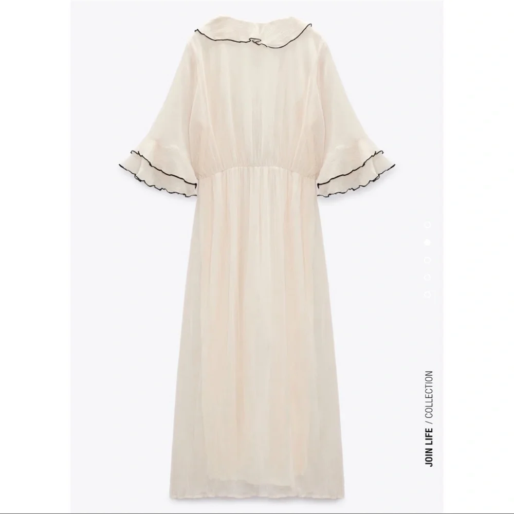 Zara Ruffled Midi Dress - Picture 2 of 6